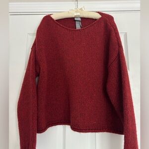 Beautiful Chunky Lilith deep Red Sweater. Merino Baby Alpaca blend.